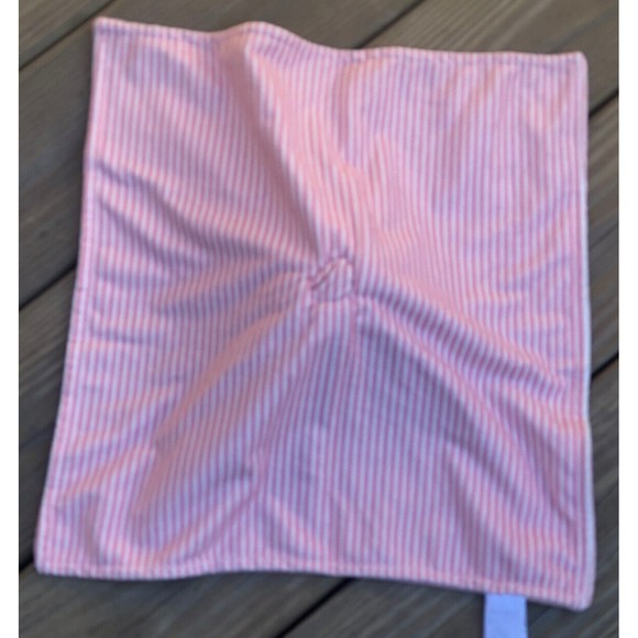 Rene Rofe Baby Apple Security Blanket Pink White Striped Velour Minky Lo… - Picture 5 of 5